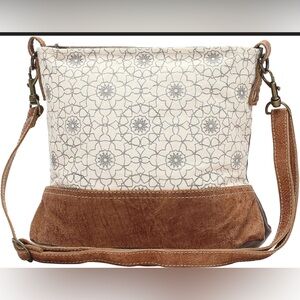 Myra Bag Ferris Wheel crossbody Bag canvas and leather NWT